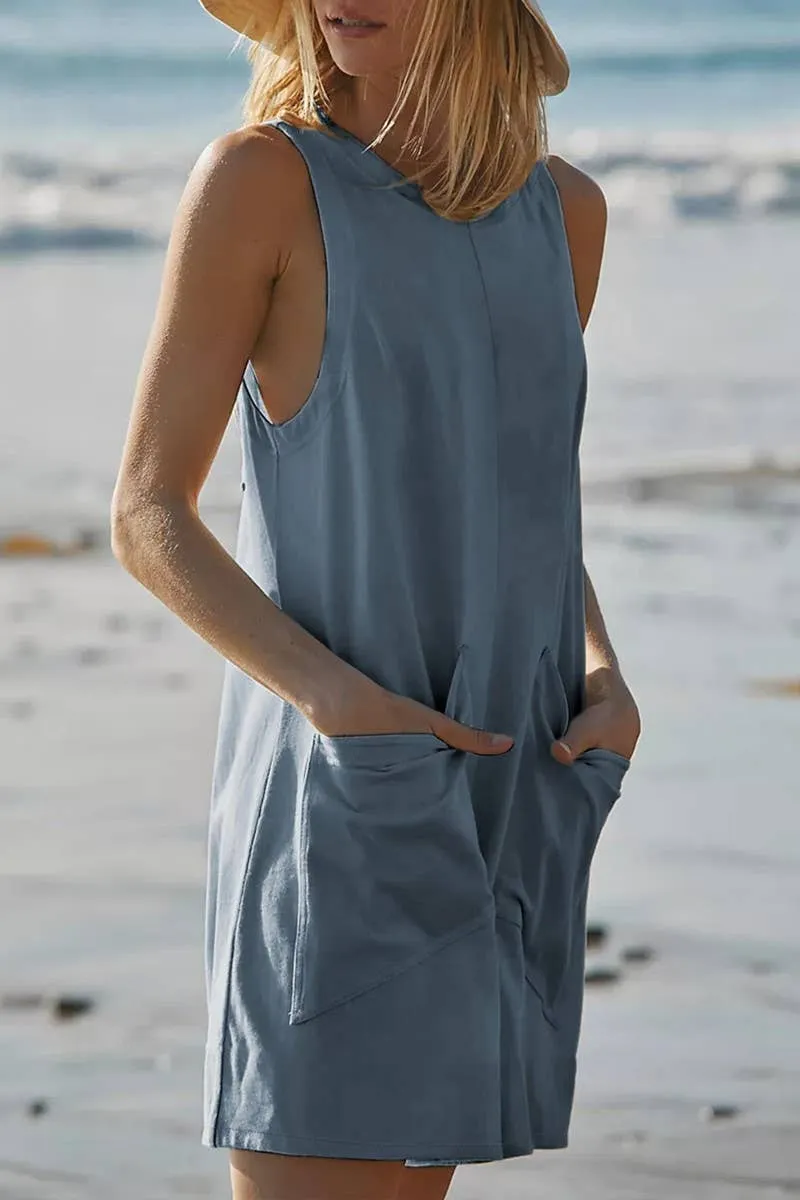 LOOSE CASUAL BACKLESS SLEEVELESS JUMPSUIT