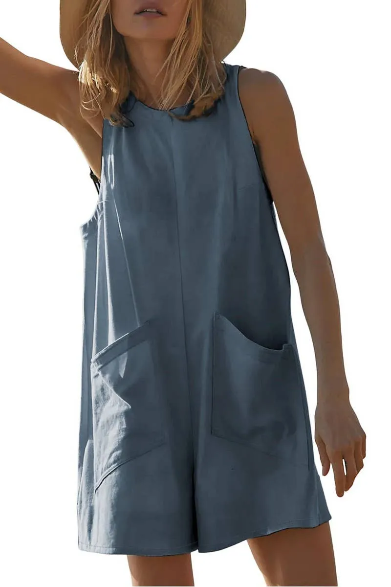 LOOSE CASUAL BACKLESS SLEEVELESS JUMPSUIT