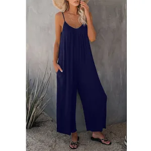 Loose Sleeveless Jumpsuits With Pockets