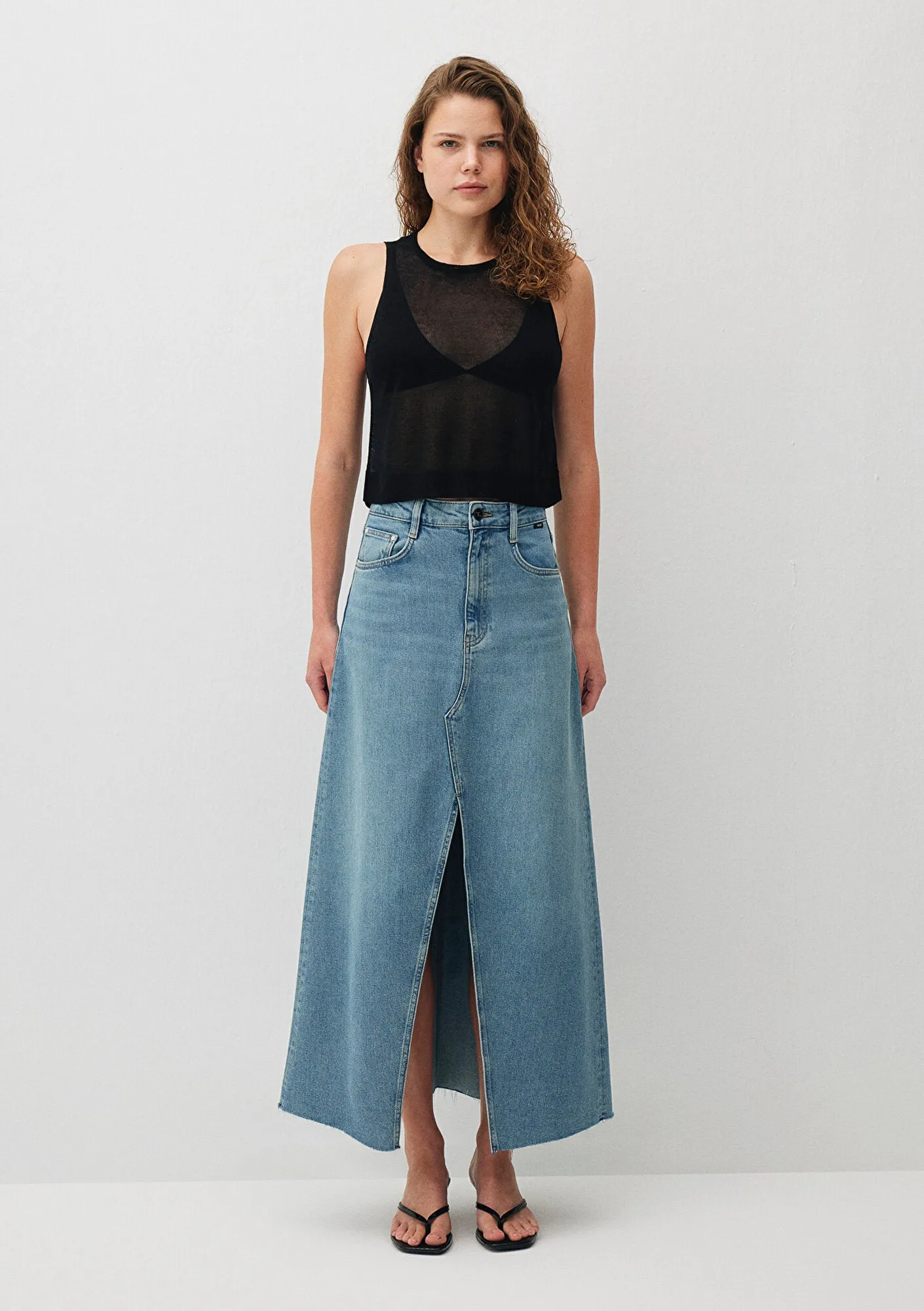 Loren Shaded Denim Iconic Jean Skirt