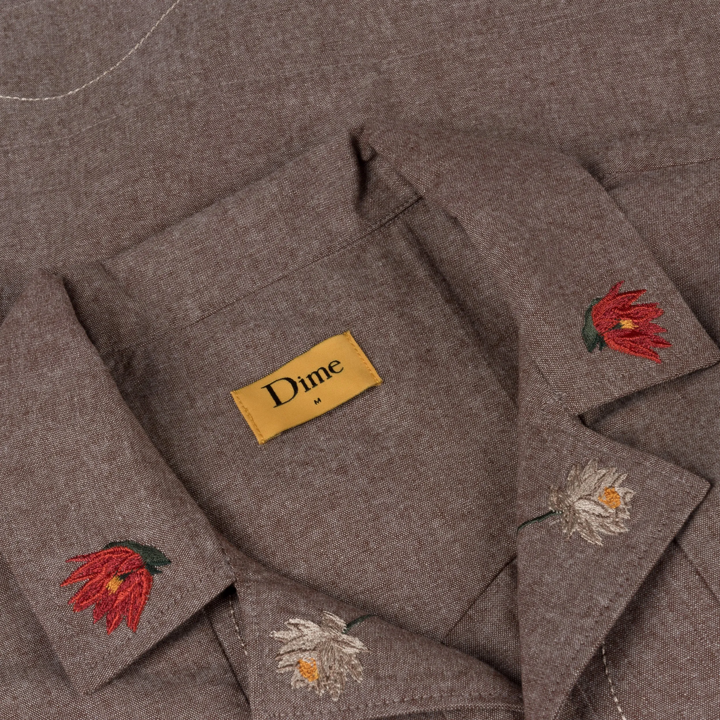 LOTUS BUTTON UP SS - HEATHER BROWN