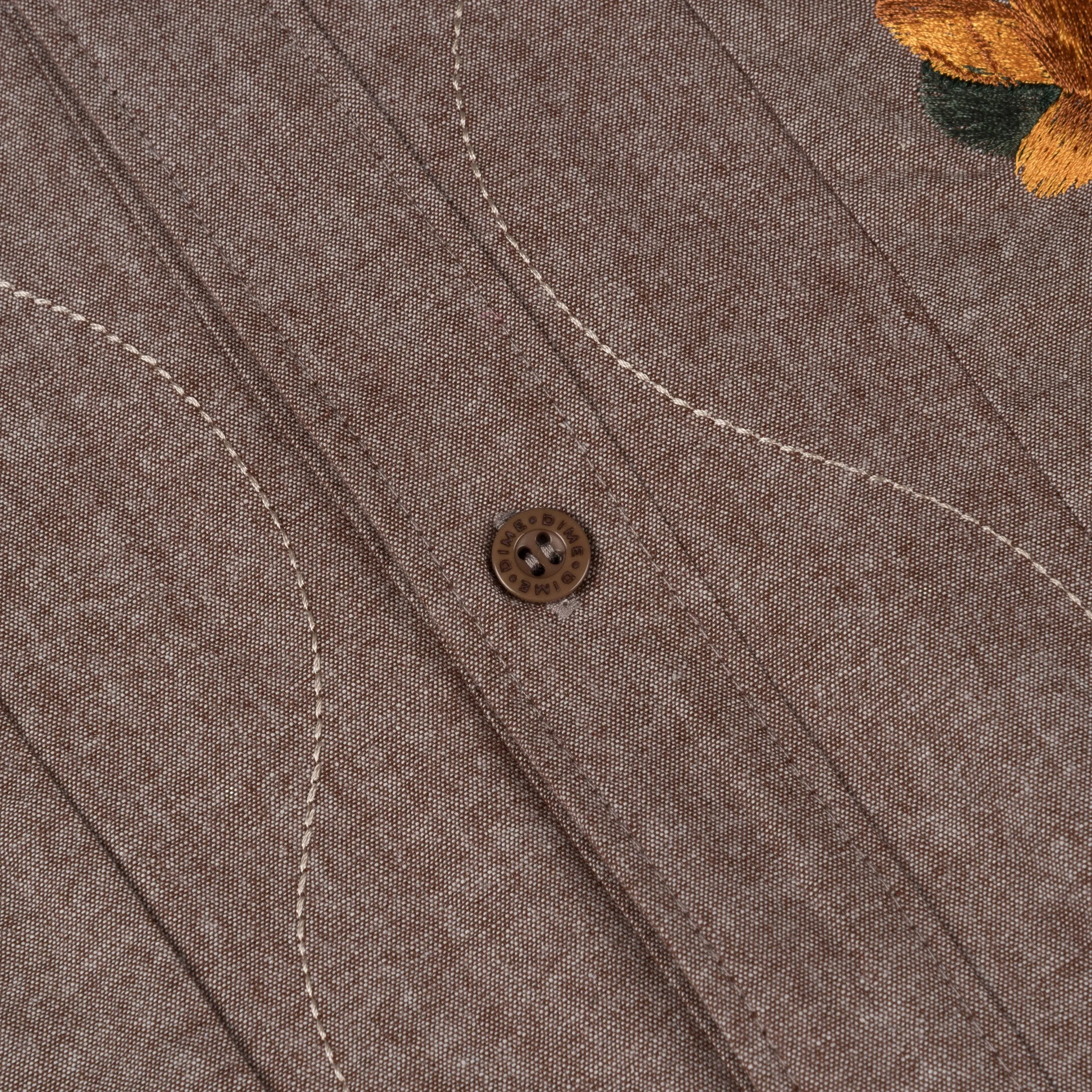 LOTUS BUTTON UP SS - HEATHER BROWN