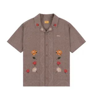 LOTUS BUTTON UP SS - HEATHER BROWN