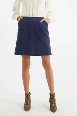 Louche Dylan Baby Cord A Line Mini Skirt Navy