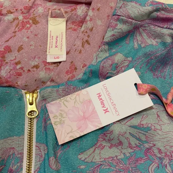 Love Shack Fancy Hurley jacket under the sea cropped bomber