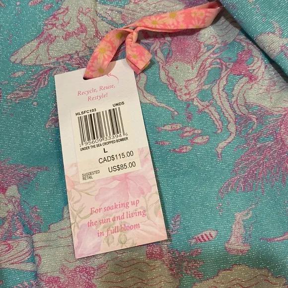 Love Shack Fancy Hurley jacket under the sea cropped bomber