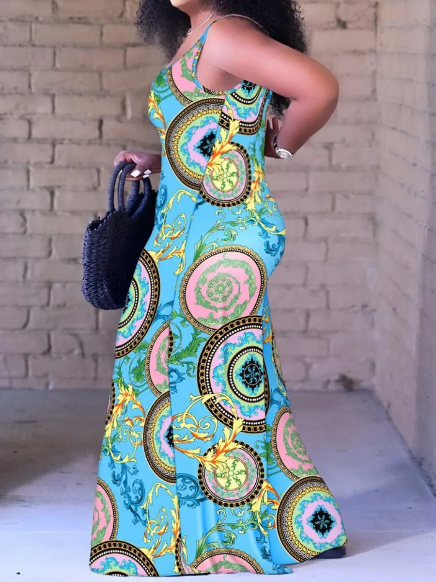 LW Plus Size jumpsuit Tribal Print Wide Leg Cami Jumpsuit Women Jumpsuit Summer 2023 Casual Sleeveless Jumpsuit Baggy Playsuit
