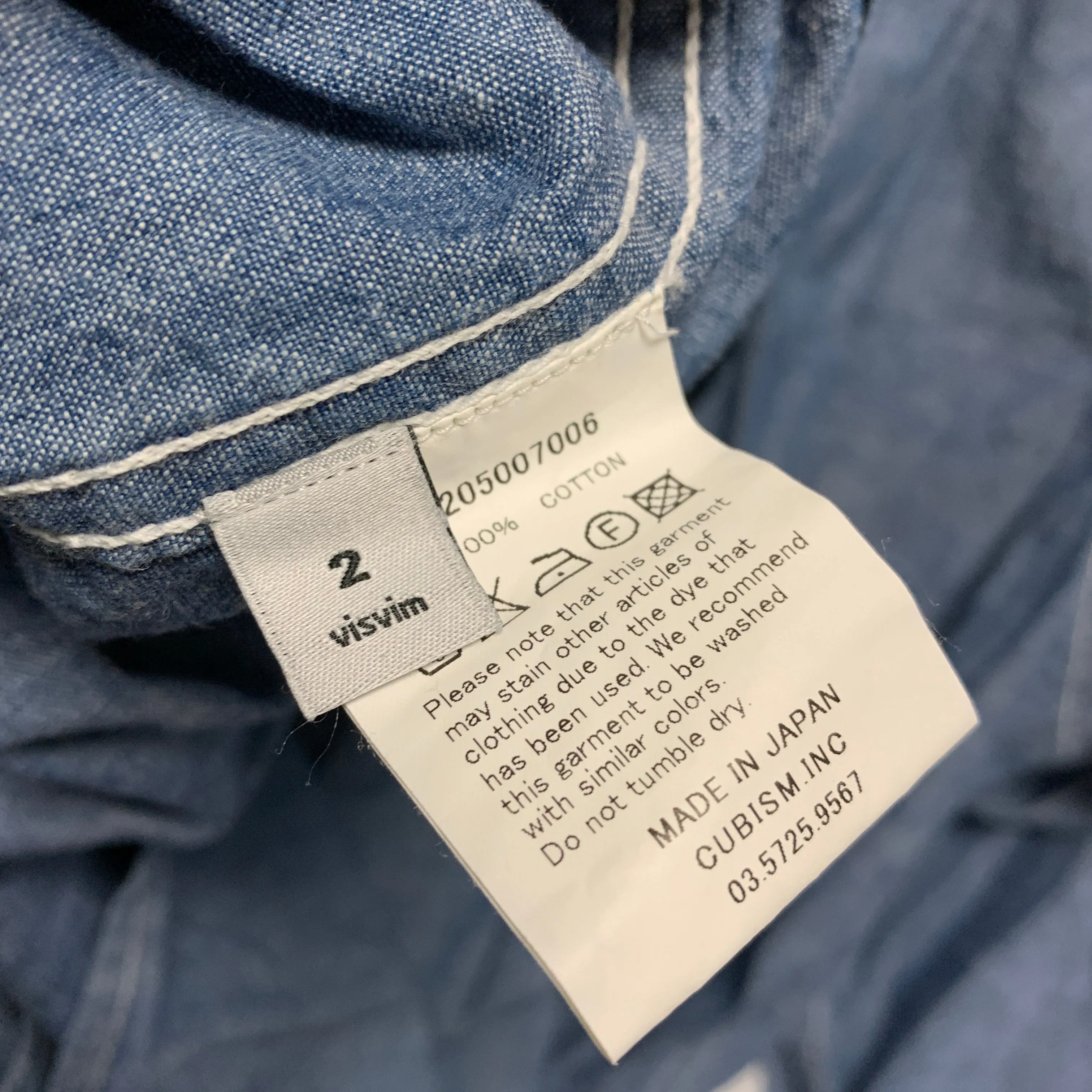 [M] VISVIM 14AW Deadwood Chambray L/S Shirt Blue