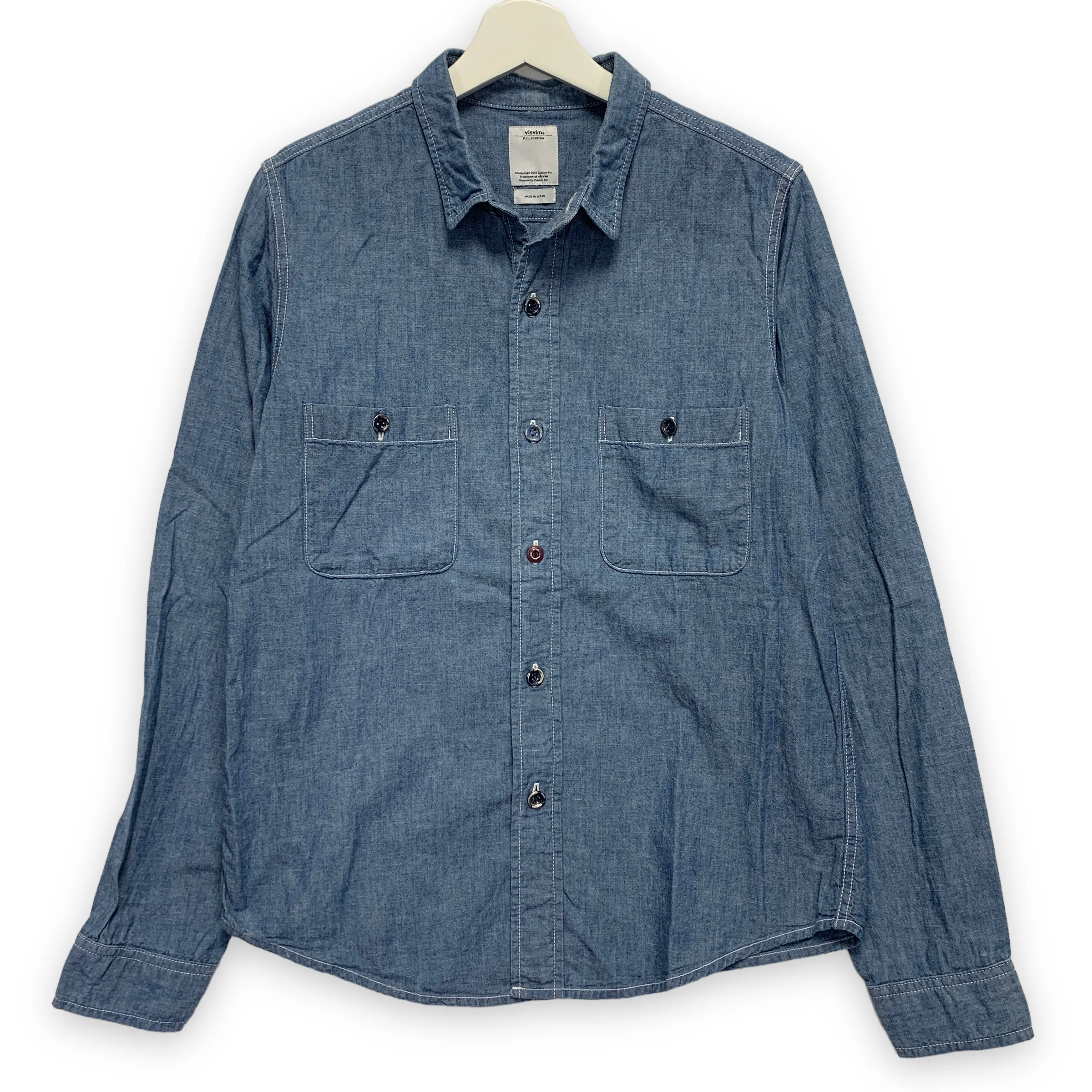 [M] VISVIM 14AW Deadwood Chambray L/S Shirt Blue