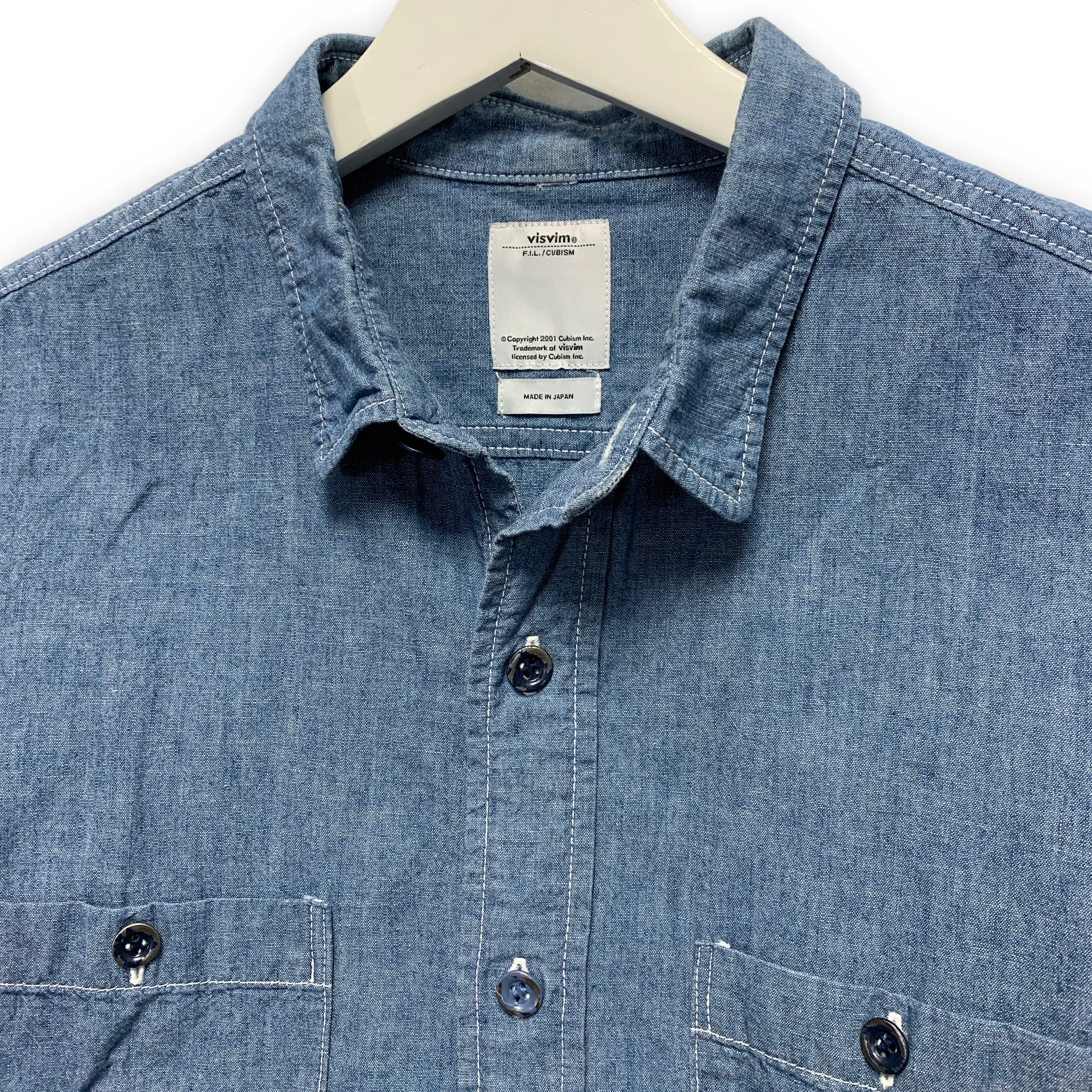 [M] VISVIM 14AW Deadwood Chambray L/S Shirt Blue