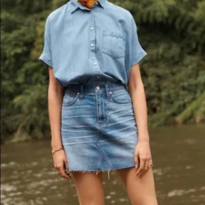 Madewell denim frisco mini skirt