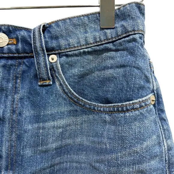 Madewell Rigid Denim A-Line Mini Skirt in Leandra Wash 27 NWT