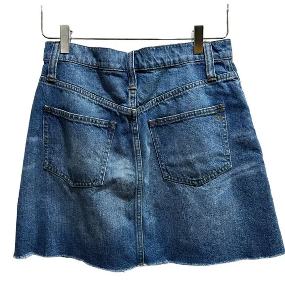 Madewell Rigid Denim A-Line Mini Skirt in Leandra Wash 27 NWT