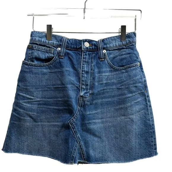 Madewell Rigid Denim A-Line Mini Skirt in Leandra Wash 27 NWT
