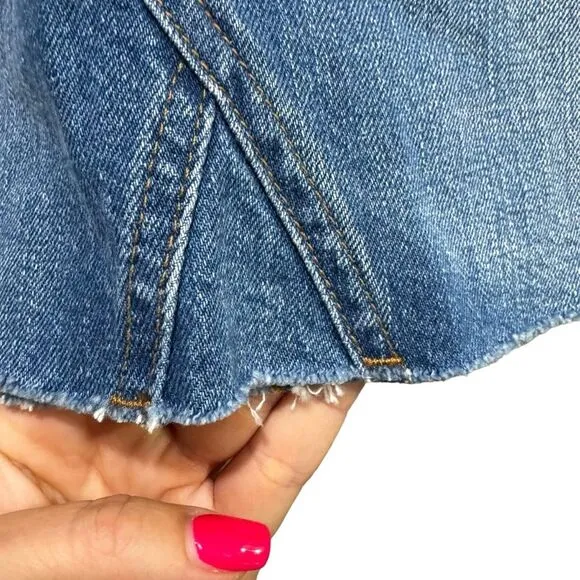 Madewell Rigid Denim A-Line Mini Skirt in Leandra Wash 27 NWT