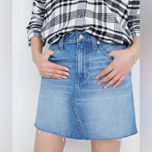 Madewell Rigid Denim A-Line Mini Skirt in Leandra Wash 27 NWT