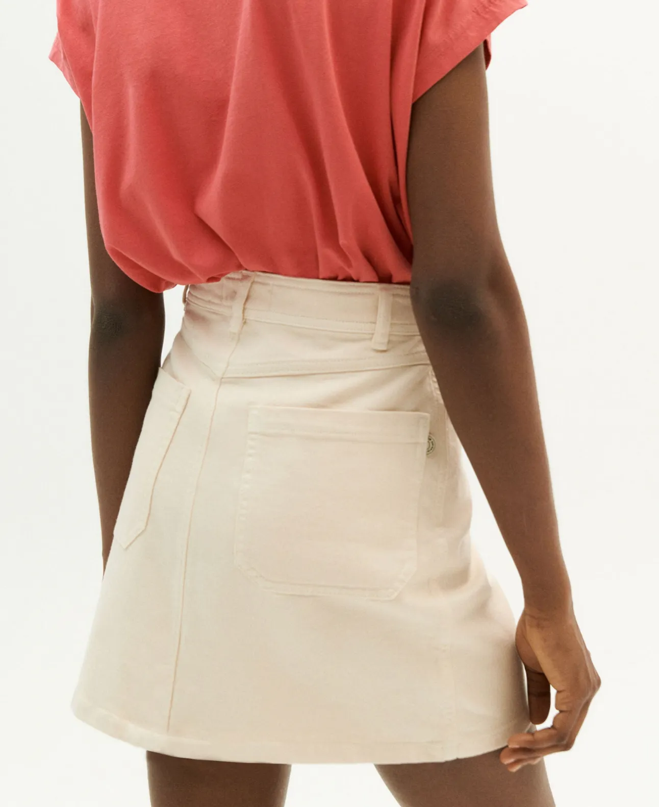 marsha denim skirt in ivory
