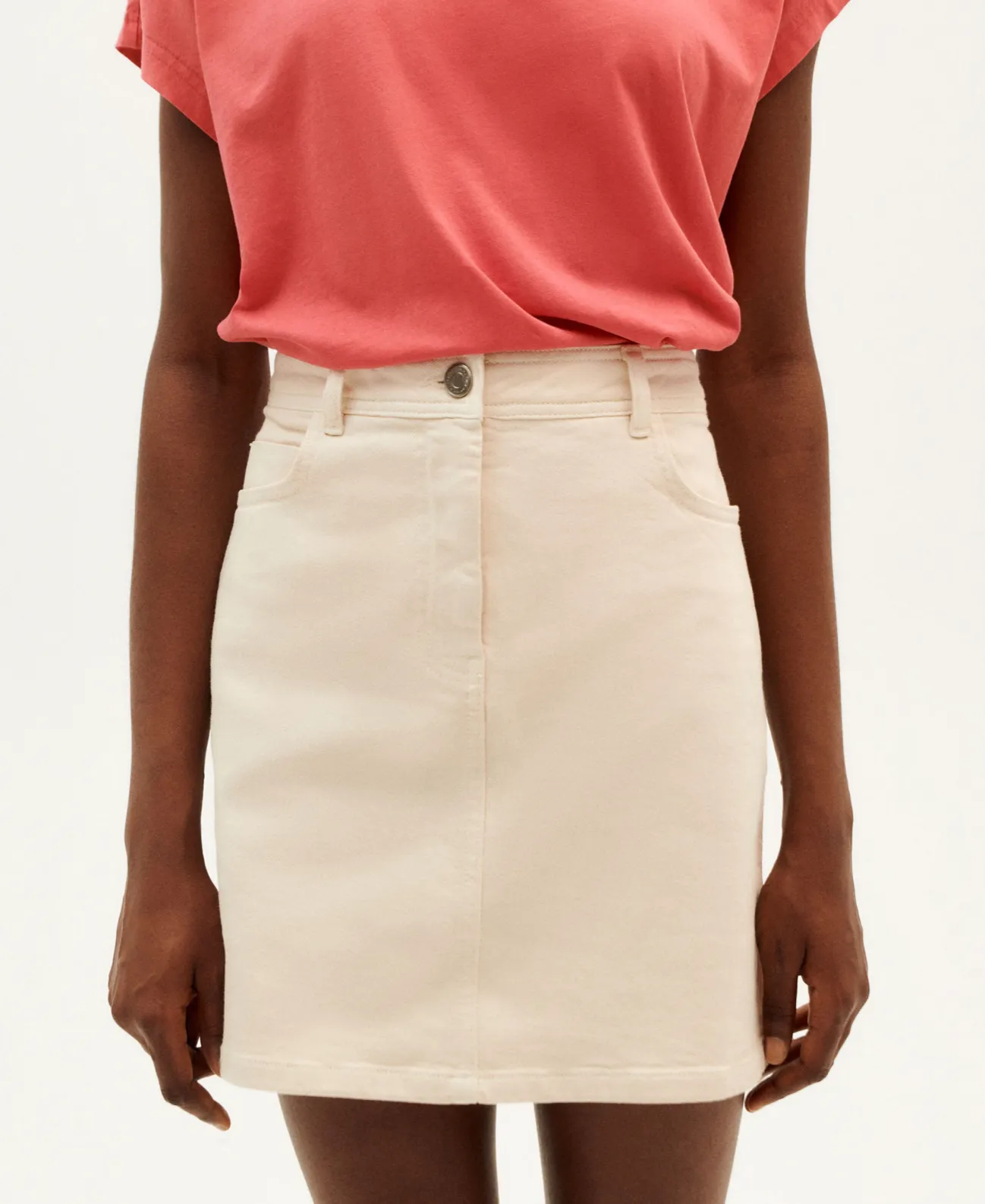marsha denim skirt in ivory