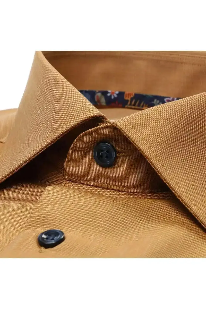 Marvelis-Modern Fit Shirt-Non Iron-Tan