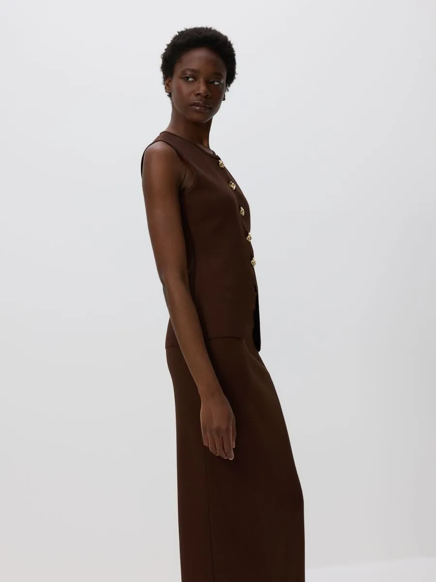 Maxi skirt with side split