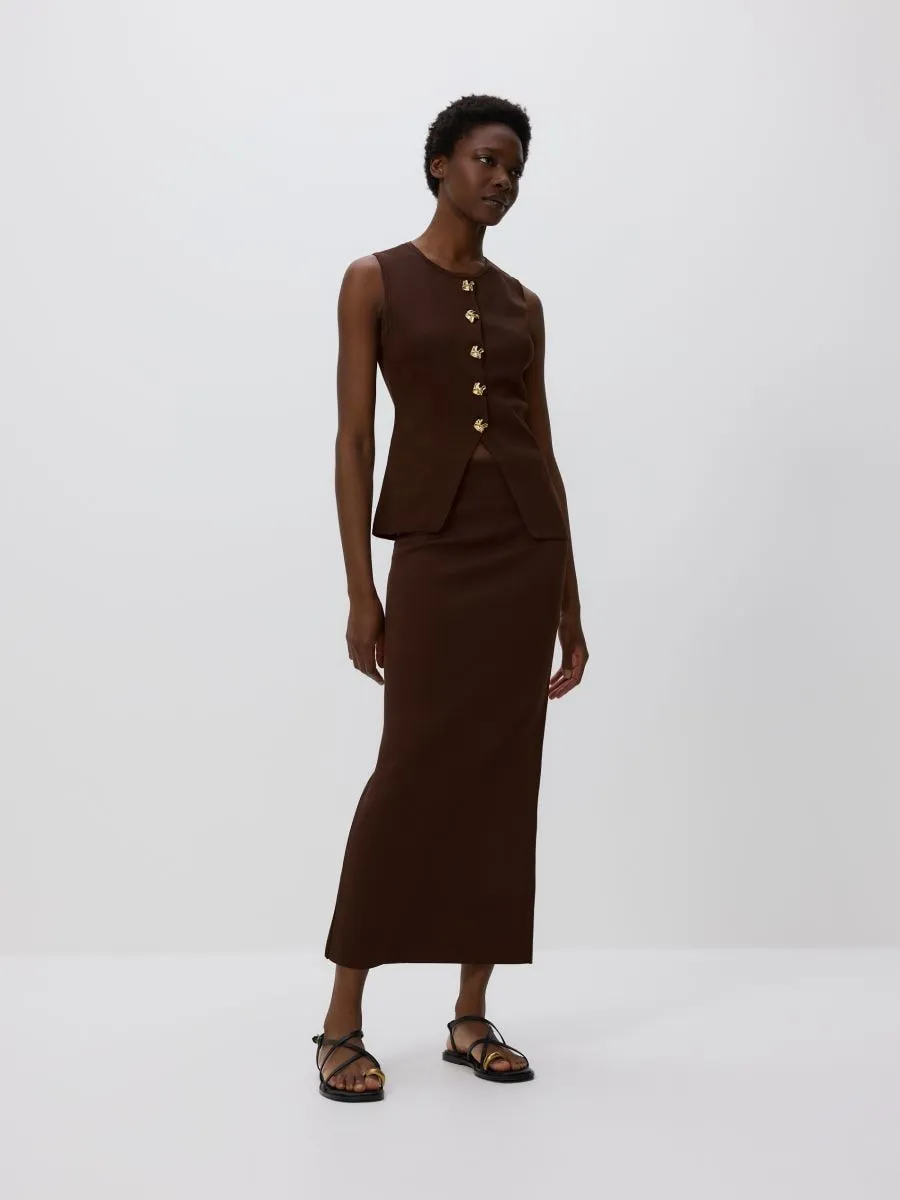 Maxi skirt with side split