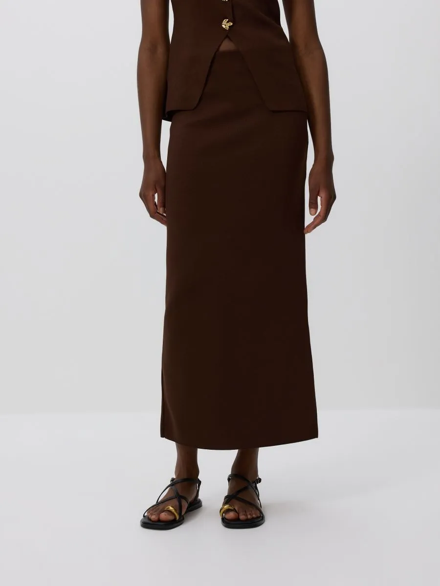 Maxi skirt with side split