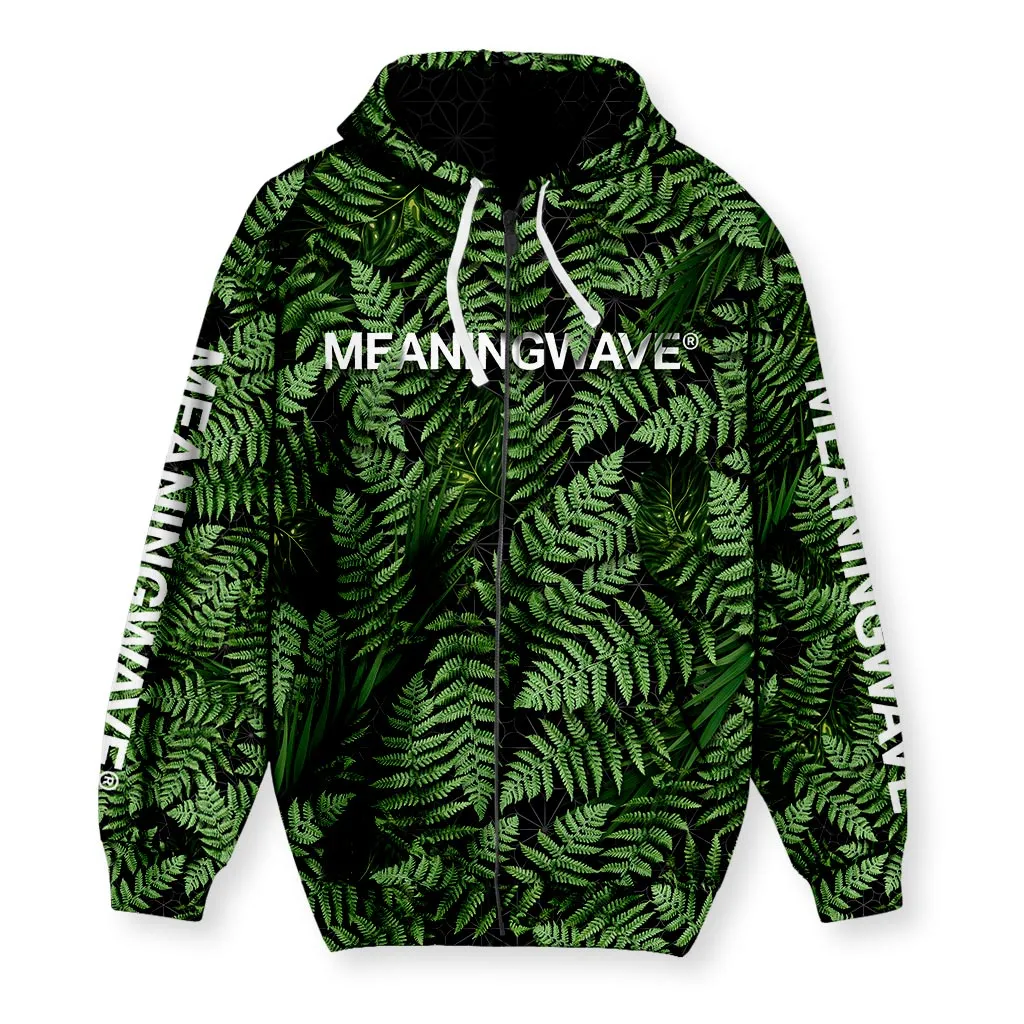 MEANINGWAVE AESTHETIC FERN Men's Zip-Up Hoodie