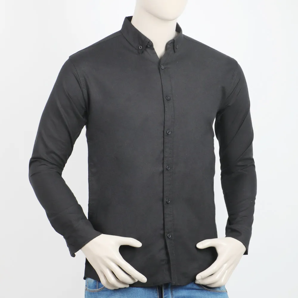 Men's Casual Chambray Shirt  - Black