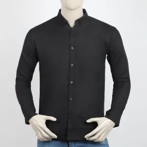 Men's Casual Chambray Shirt  - Black