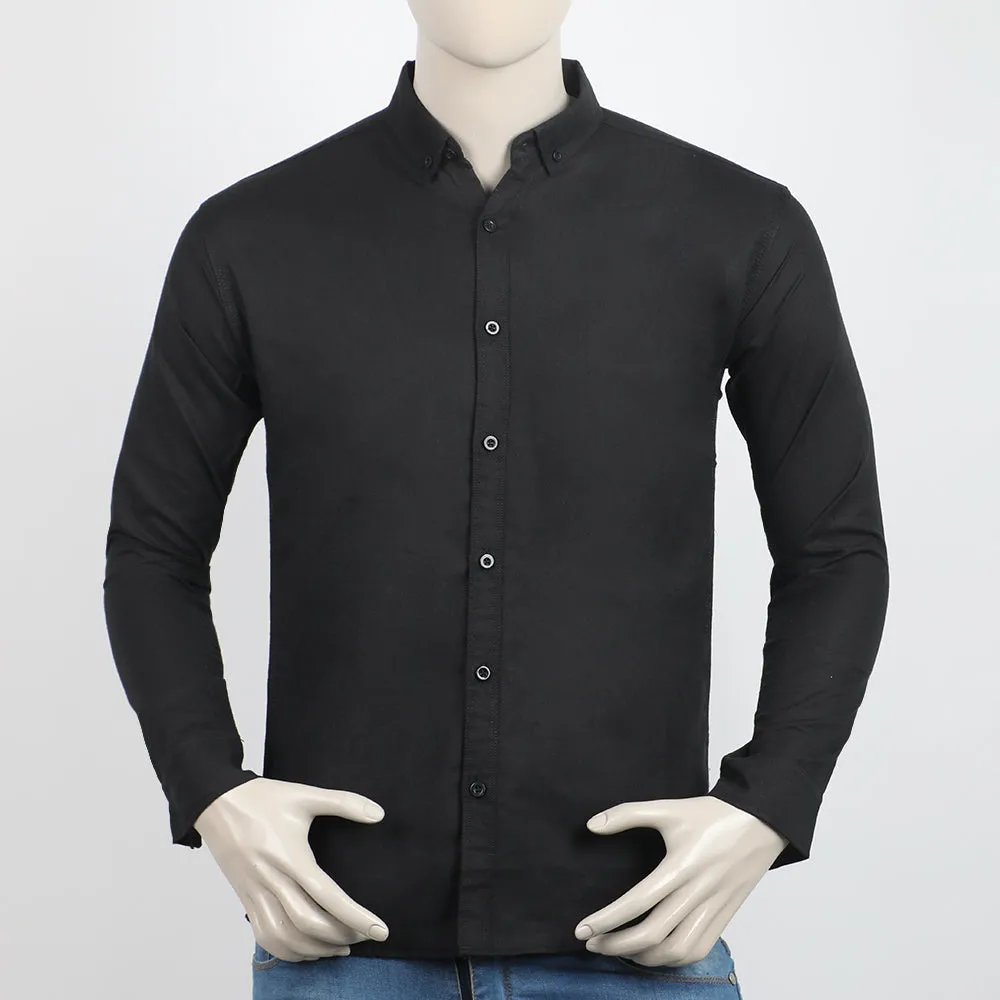 Men's Casual Chambray Shirt  - Black