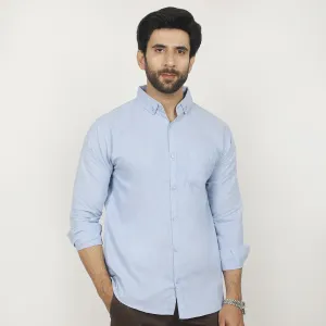 Men's Casual Chambray Shirt - Blue