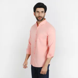 Men's Casual Chambray Shirt - Light Salmon