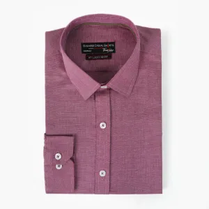 Men's Chambray Casual Shirt - Maroon