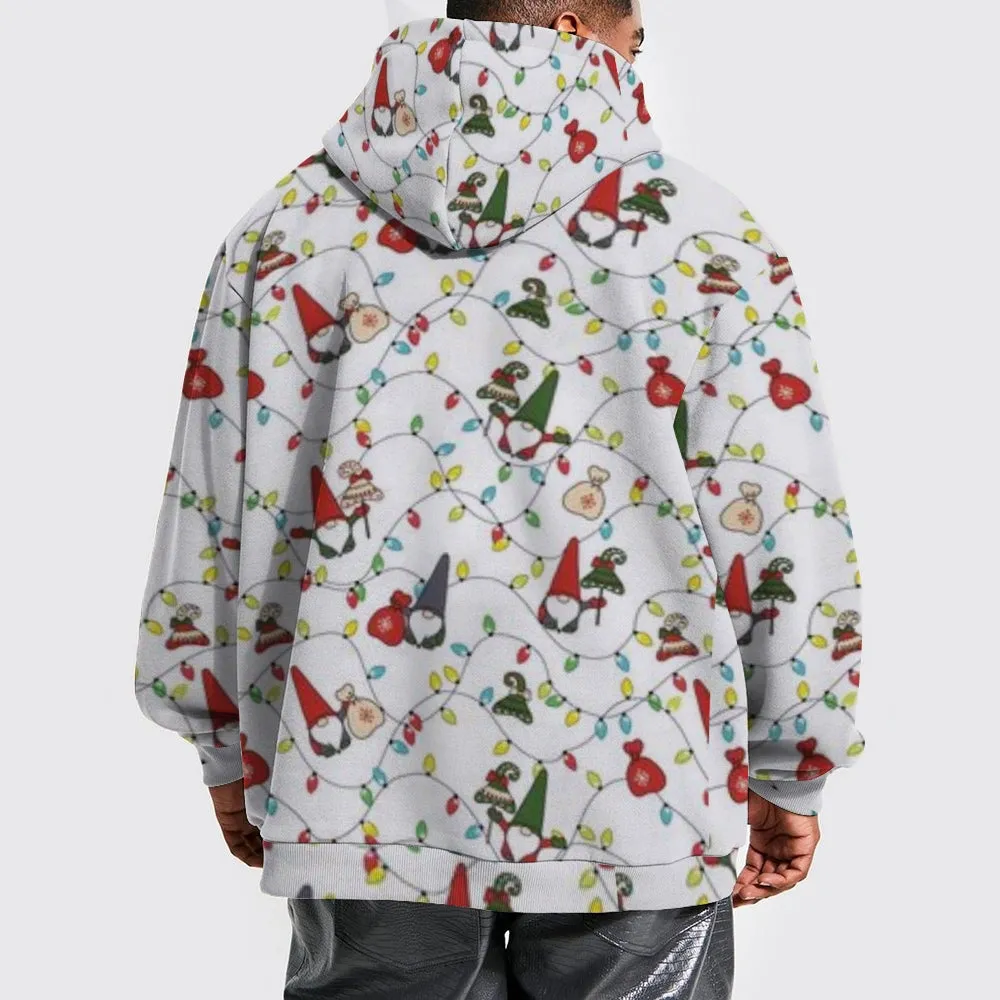 Mens Christmas Festival Graphic Pullover With Kangaroo Pocket Hoodies
