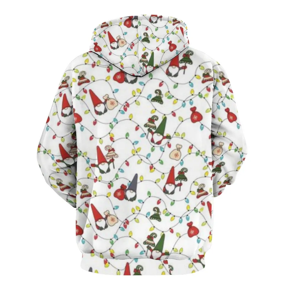 Mens Christmas Festival Graphic Pullover With Kangaroo Pocket Hoodies