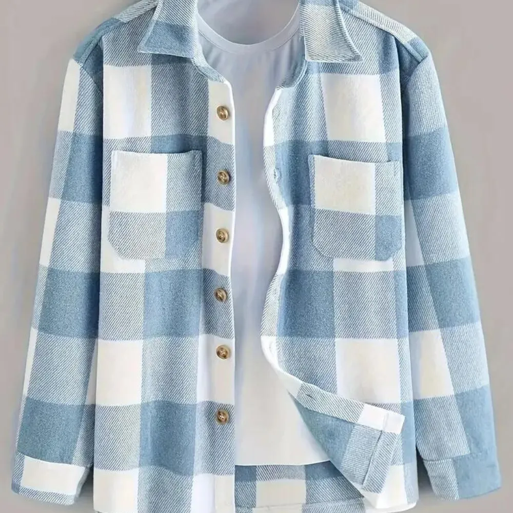 Men's Classic Plaid Shirt with Chest Pocket