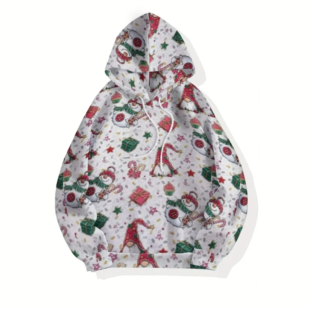 Mens Happy Christmas Gift Graphic Pullover With Kangaroo Pocket Hoodies
