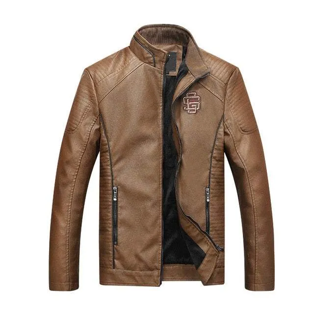 Men's Leather Suede Jacket Fashion Autumn Motorcycle PU Leather