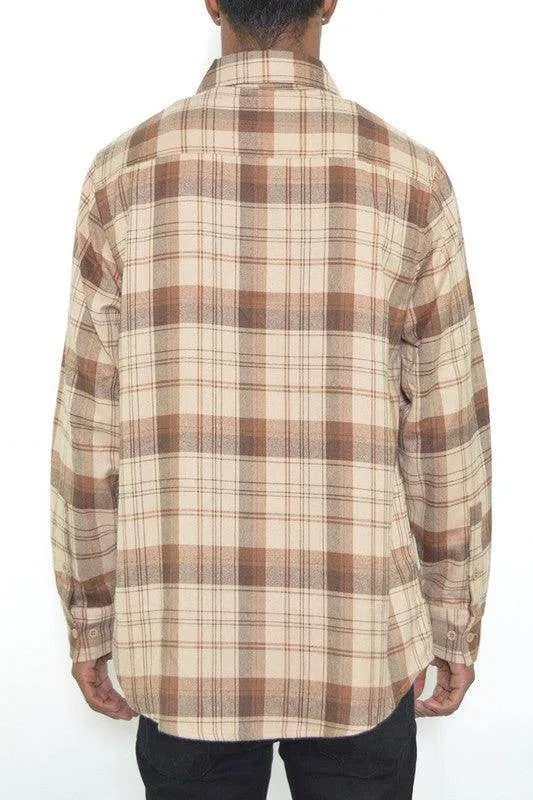 Mens Plaid Flannel Shirts Long Sleeve