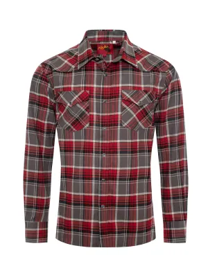 Men's Western Flannel Shirts With Snap Buttons-FLS300-310