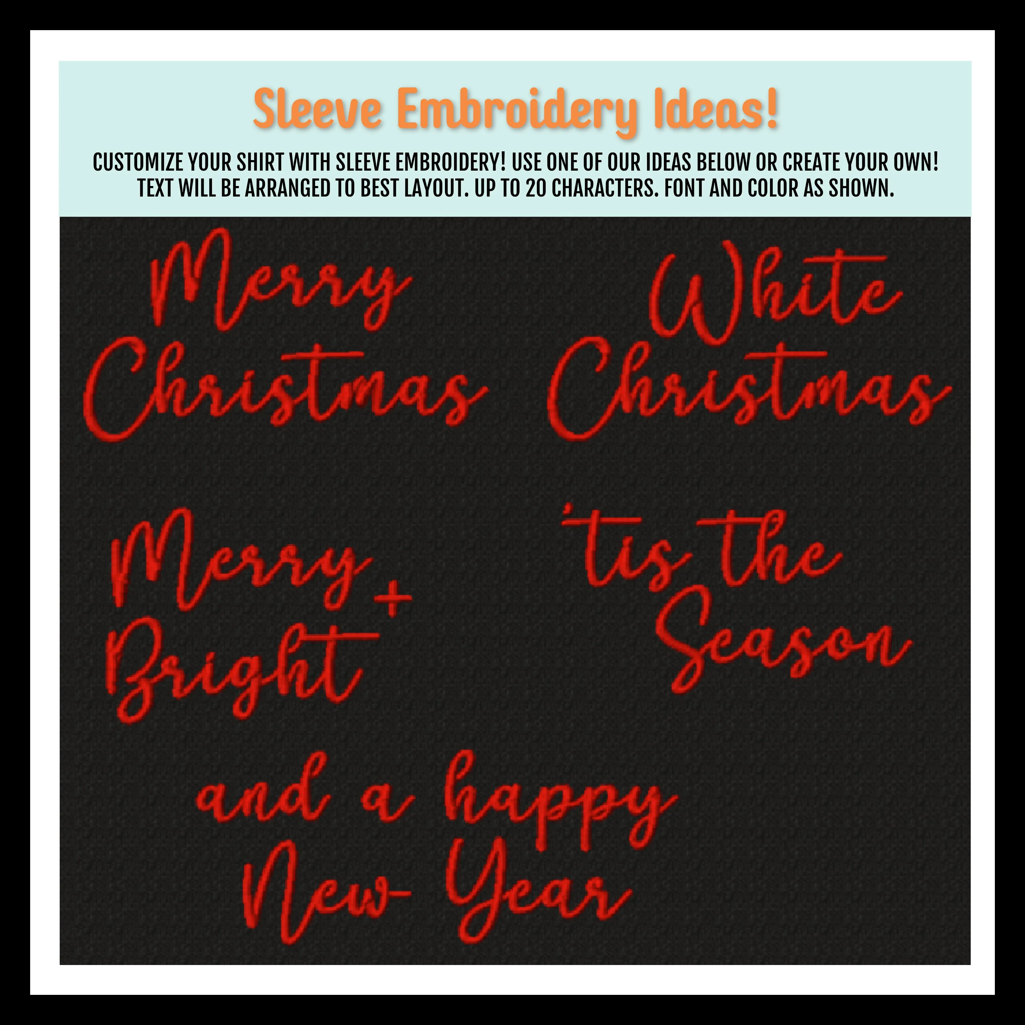 MERRY Arched Plaid Black Shirt-Custom Wording and Sleeve