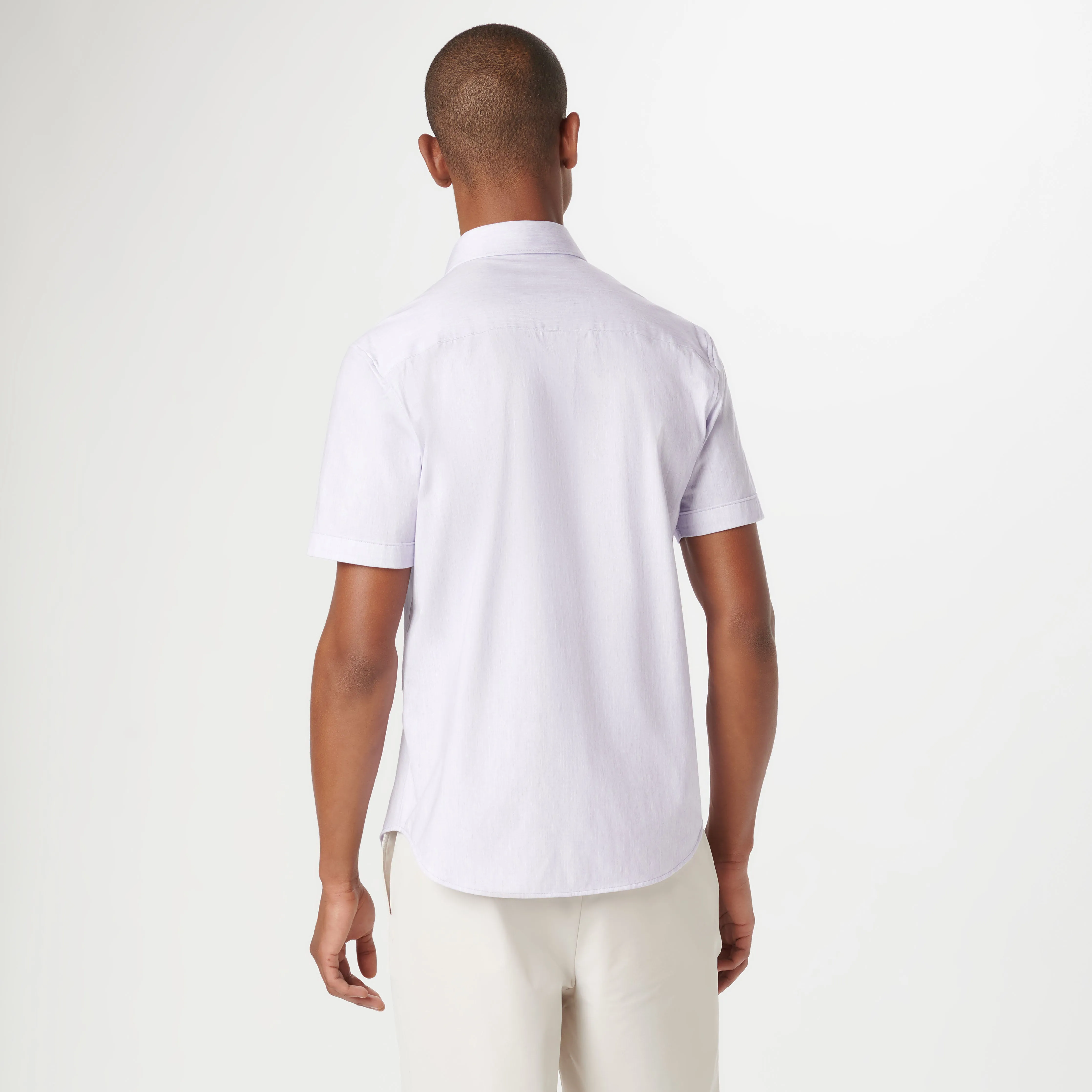 Miles Chambray Print OoohCotton Short Sleeve Shirt