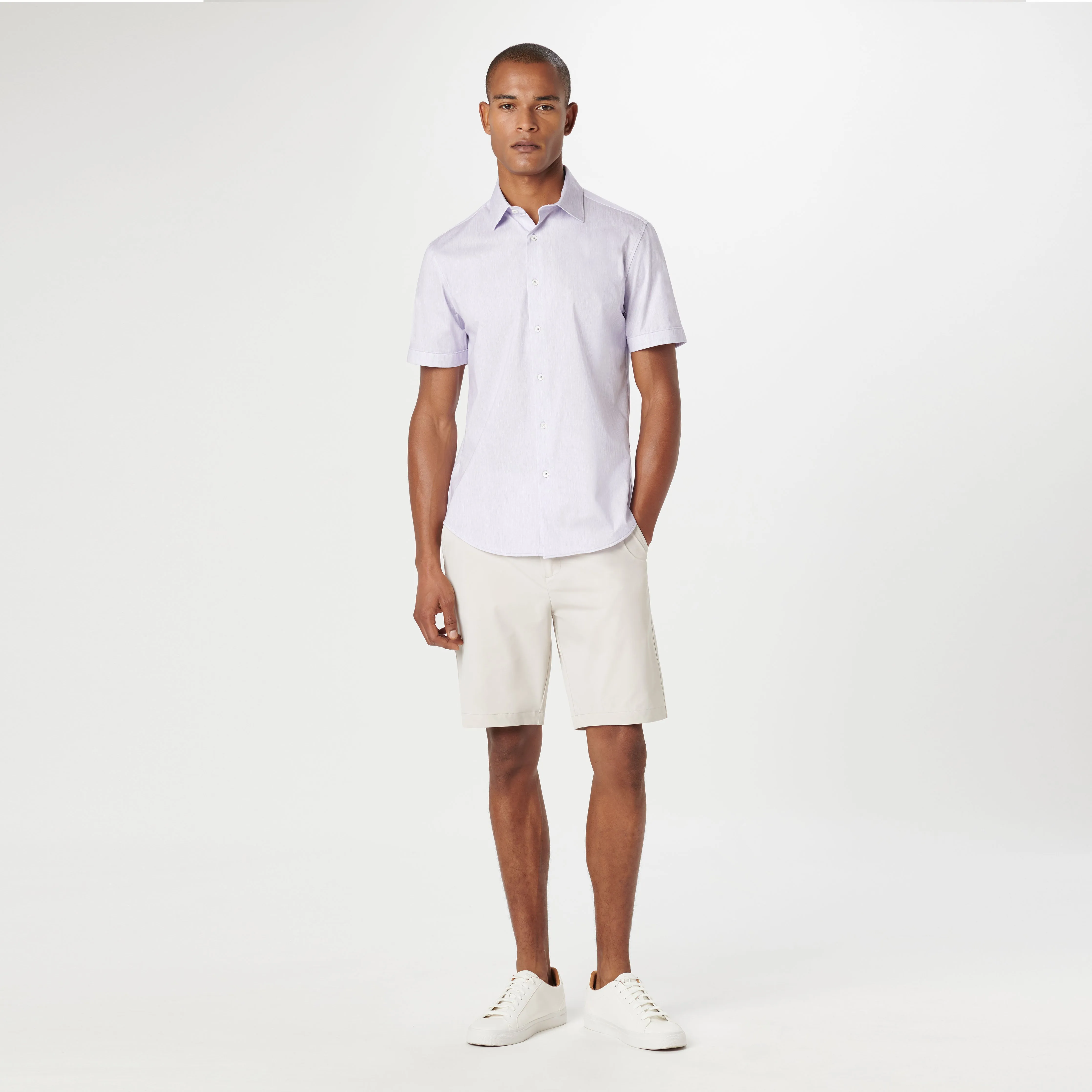 Miles Chambray Print OoohCotton Short Sleeve Shirt