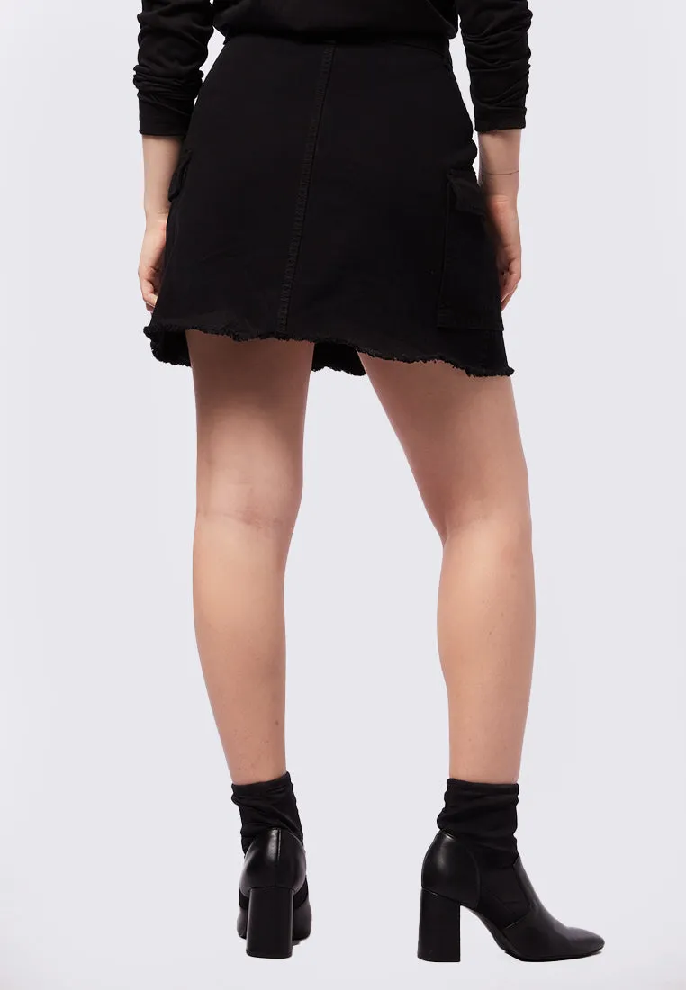 Mini Cargo Denim Skirt