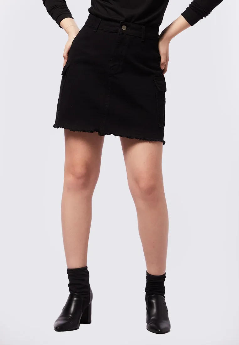 Mini Cargo Denim Skirt