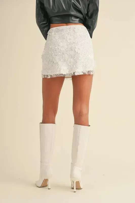 Monroe Floral Embellished Mini Skirt
