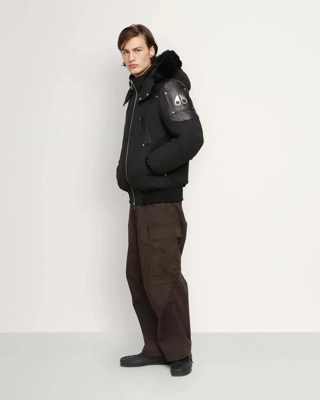 MOOSE KNUCKLES-PARK VISTA LEATHER TRIMMED BOMBER