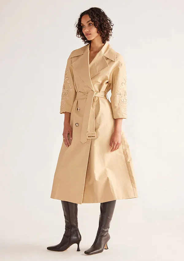 MOS - Louise Embroidery Trench - Beige