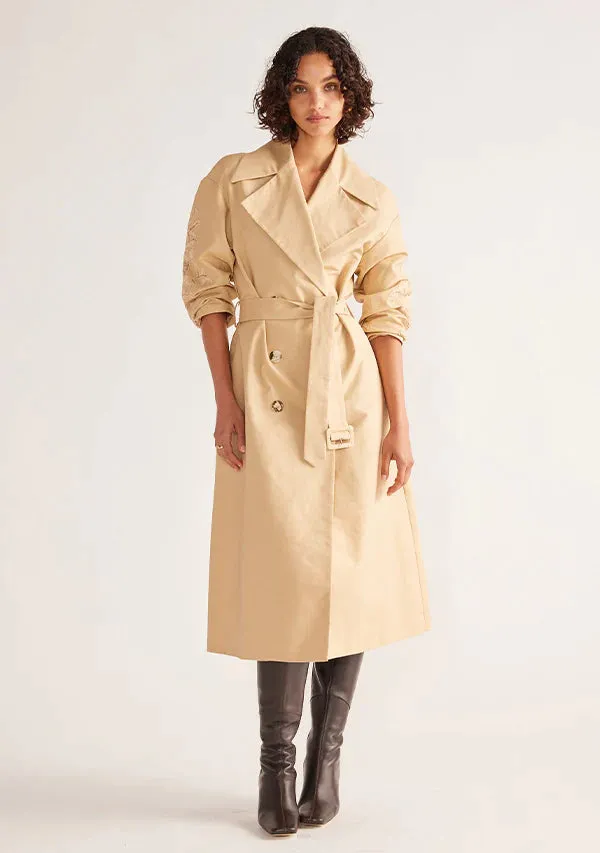 MOS - Louise Embroidery Trench - Beige