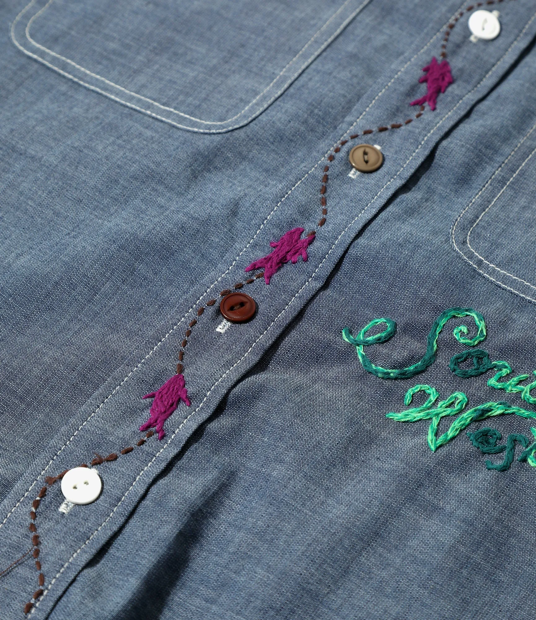 NEPENTHES x OTAKARA NYC - Work Shirt - Cotton Chambray